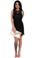 Sleeveless Sequined Fitted Glittering Vintage Bodycon Dress 