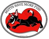 MUTT MIX BREED - MUTTS HAVE MORE FUN -Dog - Oval Decal-Sticker- Can be used for Cars, Trucks, Notebooks etc.