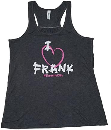 Bella Womens I Heart Frank Essential Oils Tank Top Shirt Small Grey