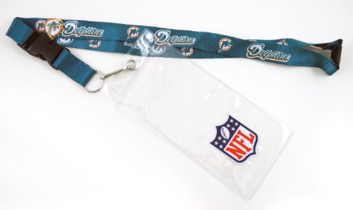Miami Dolphins Lanyard with Ticket Holder and Logo Pin