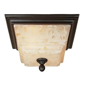 World Imports Lighting 70471-56 Bathgate 1-Light Flush Mount Fixture, Weathered Copper by World Imports