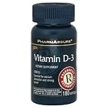 PharmAssure Vitamin D-3, 2000 IU, 180 softgels