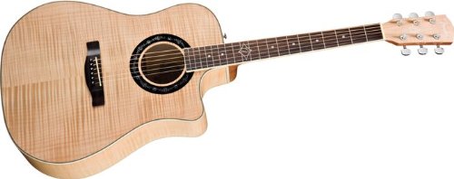 FenderÂ® T-BUCKETTM-400CE Dreadnought Acoustic-Electric Guitar, All Exotic Flame Maple Top, Natural