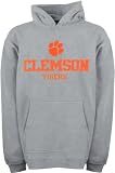 Clemson Tigers Youth Grey Tackle Twill Hooded Sweatshirt