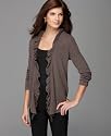 Jones New York Sweater, Cashmere Ruffled Open Cardigan