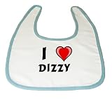 Baby Bib with I Love Dizzy (first name/surname/nickname) by Shopzeus