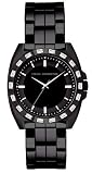 Image of French Connection FC1041B Ladies IP Stone Set Case Black Dial IP Bracelet Watch