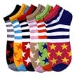 Lot Of 3 Pairs Womens Flag Anklet Ped Socks (9-11)