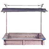 GASPO 310016 - Holz Sandkasten Mickey 140 x 140 cm mit absenkbaren Dach/Kurbeldachvon "GASPO"