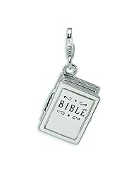Sterling Silver Enameled Bible Lobster Clasp Charm
