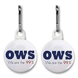 OWS Occupy Wall Street Protest WE ARE THE 99% on 1 inch Zipper Pull Charm White 2-PACK