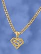 Hip Hop Kette Dog Tag Zirkonia Superman