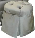 Angel Song Aspen - Silver Round Tufted Child Ottoman