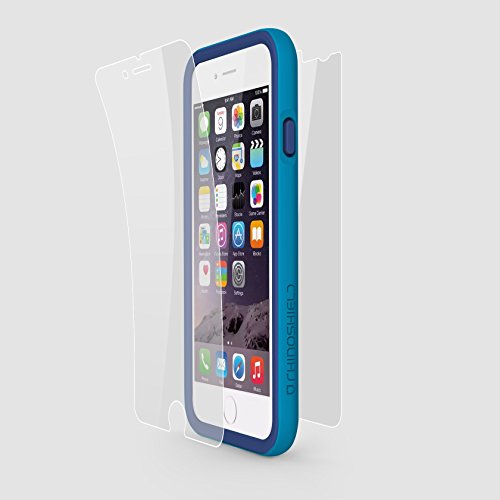 Rhino Shield Crash Guard Slim Impact Bumper Bundle for iPhone 6 Plus/6s Plus - Blue (includes: Bumper, Front Screen Protector, Rear Scratch Protector Shield)