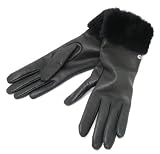UGG Australia Shorty Leather Cashmere Gloves – Black Large