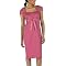 Cap Sleeve Dress with Ribbon Tie - Pink
