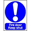 Fire & Emergency Sign : 'Fire Door Keep Shut', Size : 120 x 90mm, Material : Self-Adhesive Vinyl