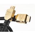 Duronic Gold Head HDC02/1 High Speed 1 Metre HDMI Cable - Version1.4 with Ethernet - FULL HD 1080p, Supports 3D - Black Cable 1M HDMI to HDMI Heads