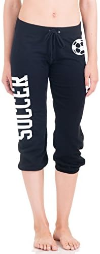 Soccer Drawstring Capri Sweats (Large, Black)