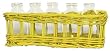 Hand Woven Lemon Yellow Painted Willow Basket with 5 Glass 4oz Bottles 11"L x 3.5"W x 4"H Set / 2