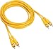 GSI GNA17 RCA 2 Channel Spiral Shielded Audio Cable, Gold Plated RCA Connector ( 17 ft., Yellow)