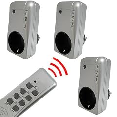 HandyNow Funksteckdosen SET: 3 x Funksteckdose + 1 Fernbedienung f�r den Innenbereich silber / Alu Design