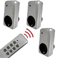 HandyNow Funksteckdosen SET: 3 x Funksteckdose + 1 Fernbedienung f�r den Innenbereich silber / Alu Design