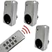 HandyNow Funksteckdosen SET: 3 x Funksteckdose + 1 Fernbedienung f�r den Innenbereich silber / Alu Design