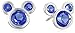 Disney Girls' Mickey Mouse Sterling Silver and Simulated September Birthstone Stud Earrings