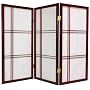 3ft. Cross Hatch Japanese Shoji Privacy Screen Room Divider - 4 Panel Rosewood