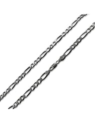 Black Rhodium Plated Sterling Silver Figaro Chain 6.8MM ( 16", 18", 20" 22", 24", 30" Inch Lengths)
