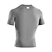 Under Armour Men's HeatGear Sonic Compression Short Sleeve, True Gray Heather/Black, XX-Large