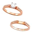 14K Rose Gold Diamond Wedding Set - 0.66 Ct.