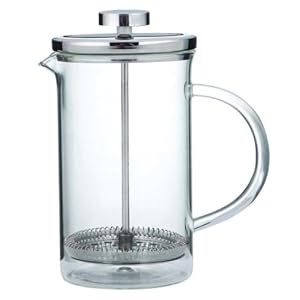 GROSCHE SYDNEY Coffee Press All Glass body with Stainless Steel Press, 3 cup- 350 ml- 11.8 fl Oz Capacity