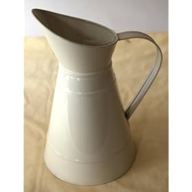 Traditional Cream Enamel Metal Jug (Medium)