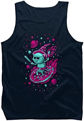 Cool Wizard Cat Men's 2X-Large Navy Graphic Tank Top - Design By Humans
