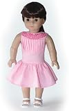 Party Pink Linen Dress with Embroidery ~ Fits 18" American Girl Dolls