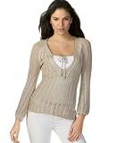 DKNY Jeans - DKNY Jeans Petite Long-Sleeve Open-Knit Sweater