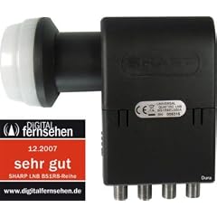 Sharp Universal Quattro LNB BS 1 R8 EL 500 A (Feeddurchmesser 40 mm, Wetterschutzkappe) f�r Multischalter-Betrieb