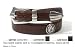 Tan Teju Lizard Leather Belt with Emblems - Collegiate Series