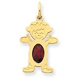 14K Girl 6x4 Oval Genuine Garnet-Jan