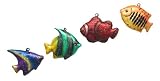 Set of 4 Under The Sea Painted Glass Fish Glitter Christmas Ornaments