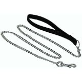 Hamilton 4' Fine Chain Dog Lead with Black Nylon Handle