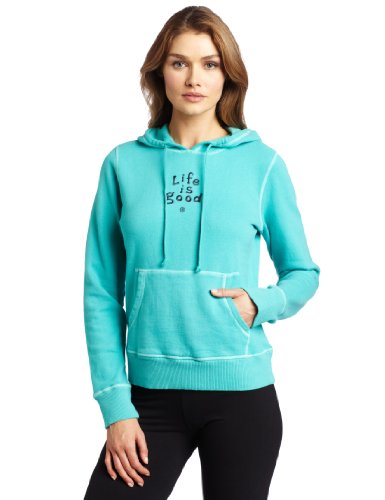 Life is Good Women's Softwash Hoodie, Aqua Blue, XX-Large On Sale