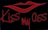 Kiss My Ass (with lipstick lip print) Lucite Keychain