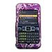 Crystal Hard Purple Cover With white leaves Design Case for Sanyo SCP-2700 Sprint + Swivel Belt Clip [WCM279]