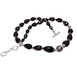 Silver Necklace Smokeyquartz Gemstone Jewelry 18 inches (gnklc280)