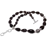 Silver Necklace Smokeyquartz Gemstone Jewelry 18 inches (gnklc280)