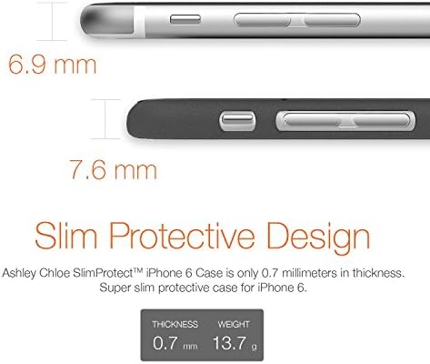 iPhone 6 / 6S Case [SlimProtect] Premium Protective Case (4.7 inch). Anti-slip Feather-feel Slim Fit / Durable Soft-touch Protection Skin / Easy Grip and Hold Cover Surface - Elegant Black