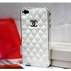 White and Silver Leather designer inspired Iphone 4 Case